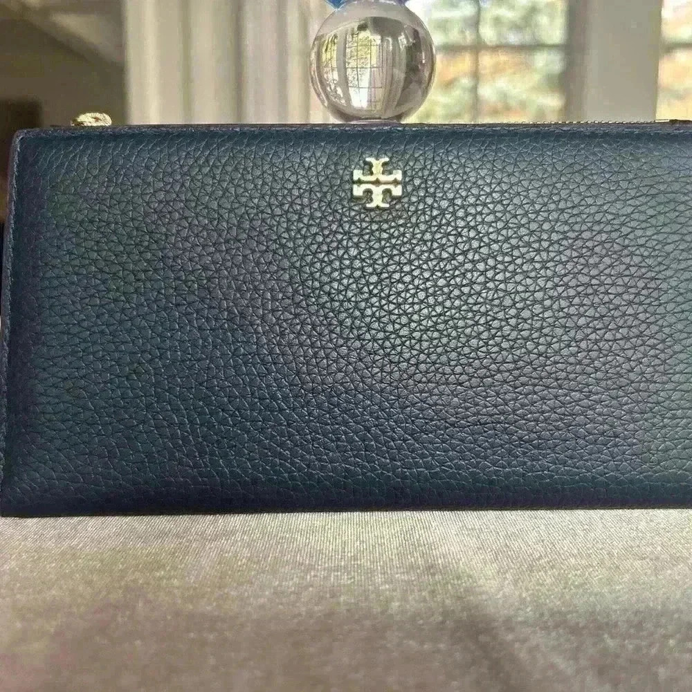NWT Tory Burch Long Slim Navy Zippy Wallet - Picture 3 of 9